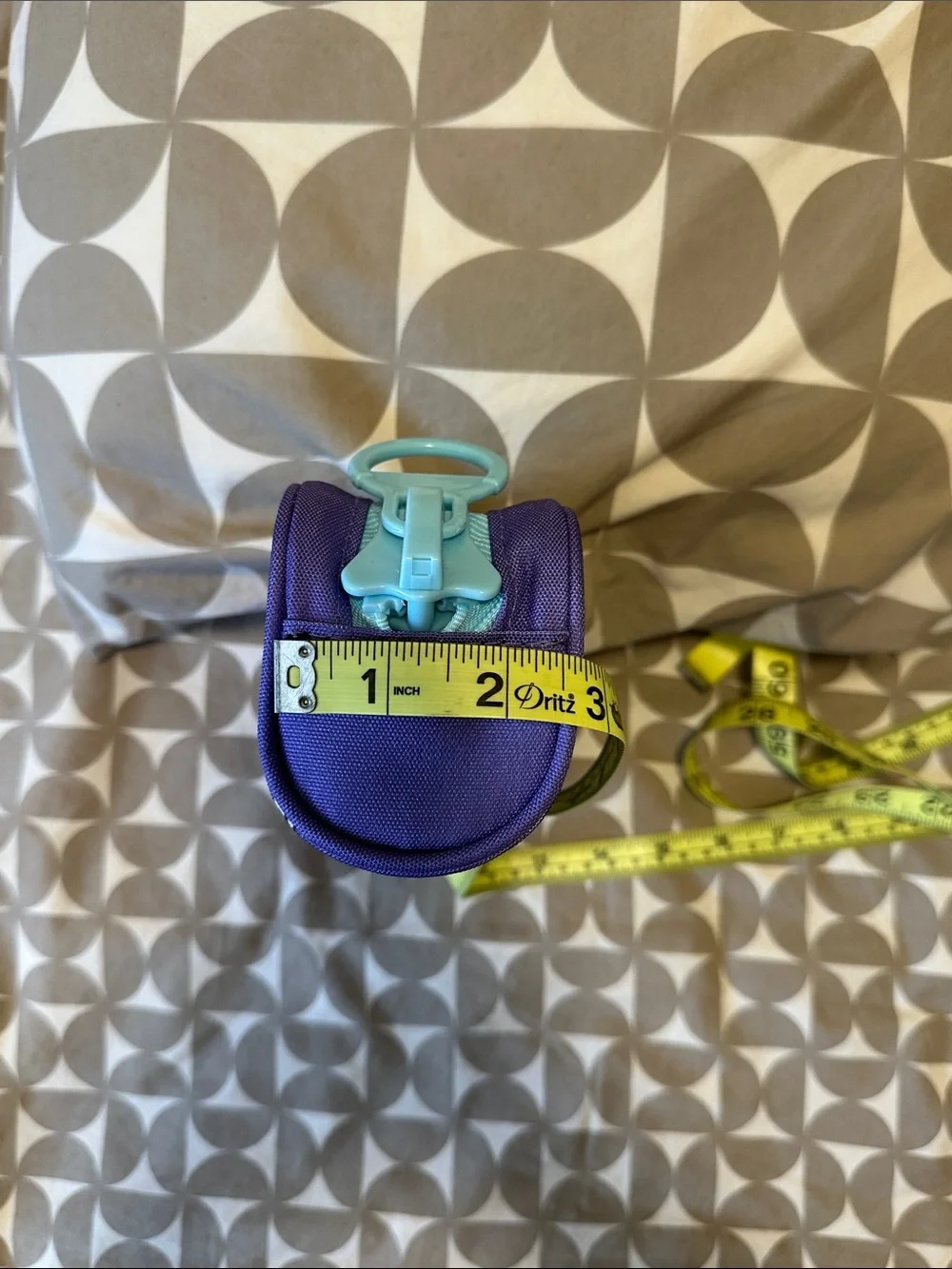 KOYA BT21 Purple Cosmetic Pouch with big zipper and bear logo